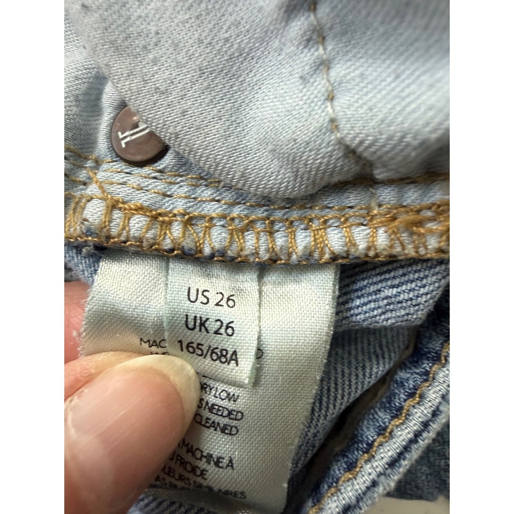 Pilcro Anthropologie Womens 26 Wide Leg Barrel Jeans High Rise Light Wash Crop - Picture 9 of 16